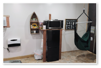 The living area in one of our cabins