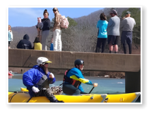 Kayakers on one of the many creeks in the area