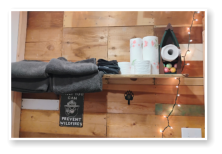 The bathroom in one of our cabins