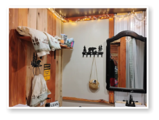 A bathroom in one of our cabins